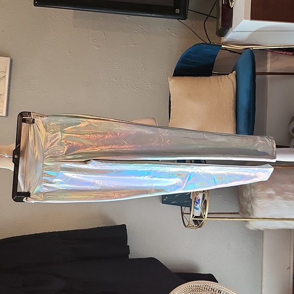 Rainbow High Waist Irredescent Silver Leggings NWT Sz. M - Picture 5 of 11